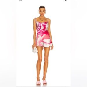 Retrofete Pink Marble Arielle Dress - silk and size xs